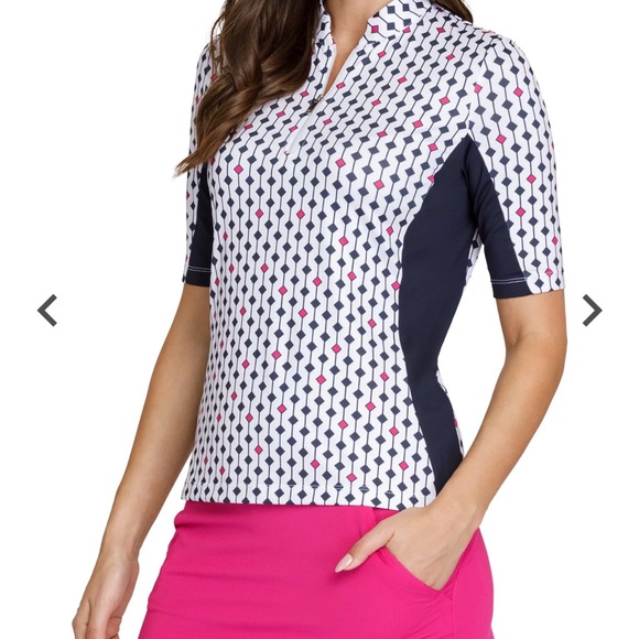 NWT Tail Women's 1/4-Zip Golf Tennis Top Jewel Geo  Sz S & XL  $65 - Picture 4 of 8